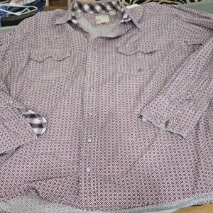 Roper Purple and White Casual Button Down Shirt
